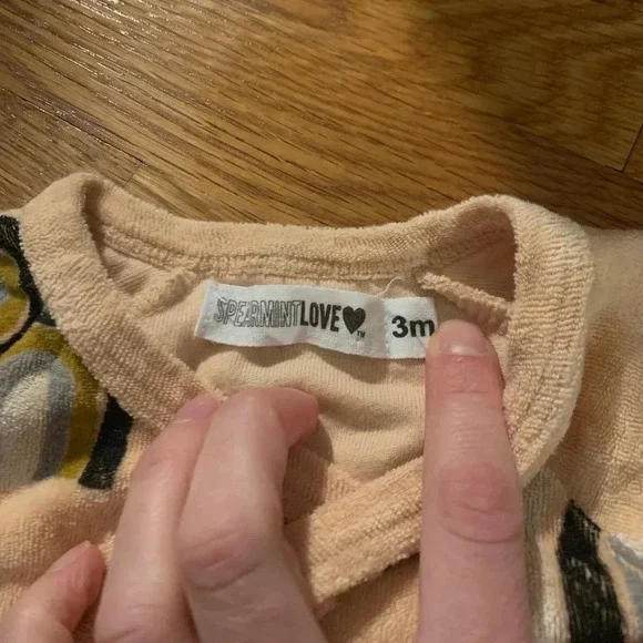 Spearmint Love Pink Rainbow Terrycloth Romper 3 Months - Picture 4 of 5